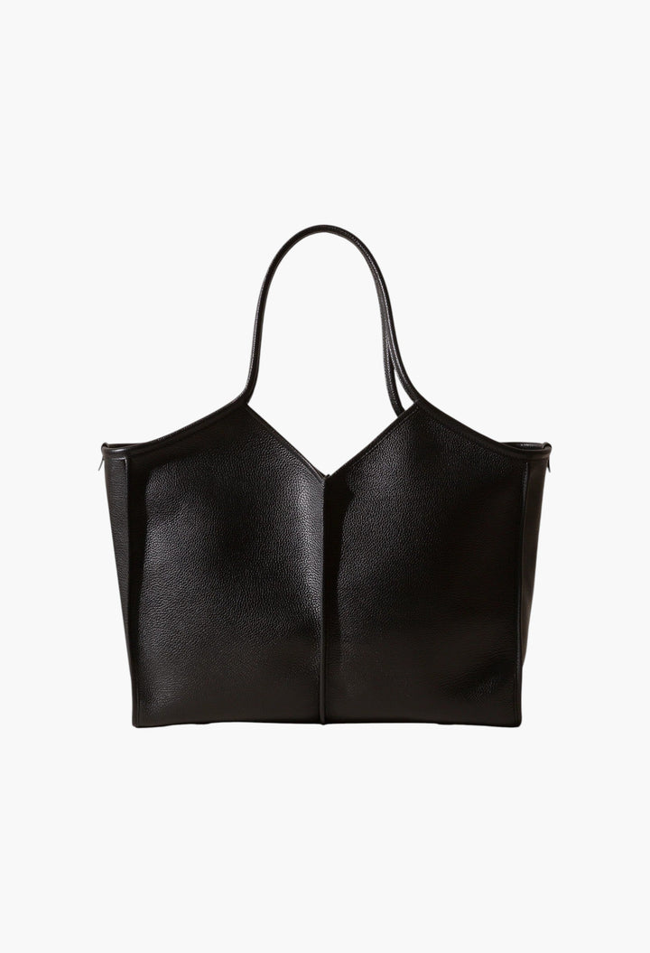 Calella Squared Medium Grainy - Leather Trimmed Tote Bag - GLAM MODA