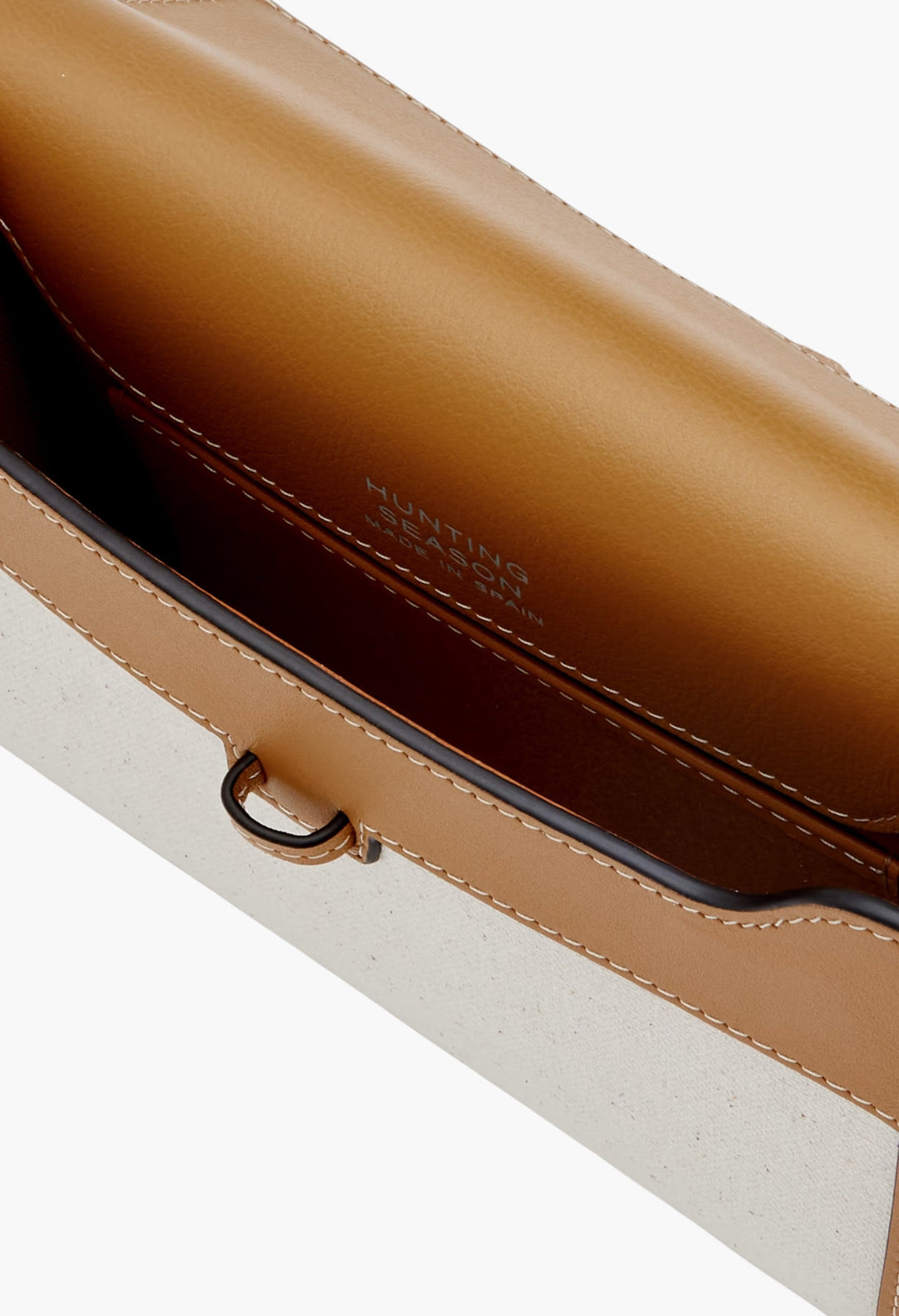 Camel - Canvas And Leather Clutch - GLAM MODA