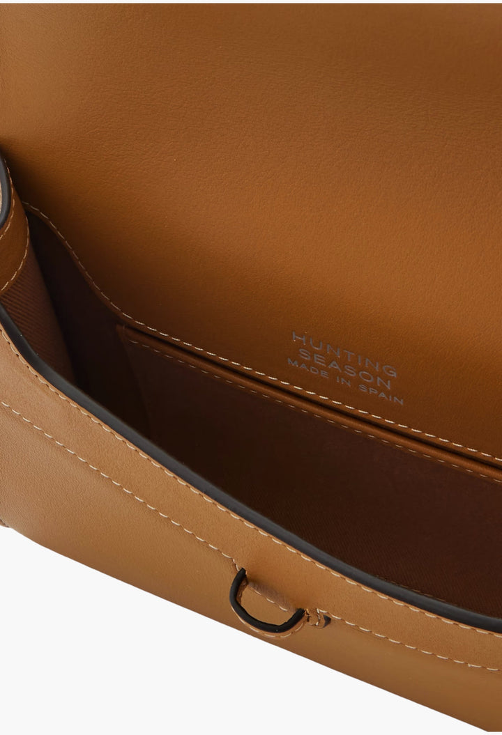 Camel - Leather Clutch - GLAM MODA