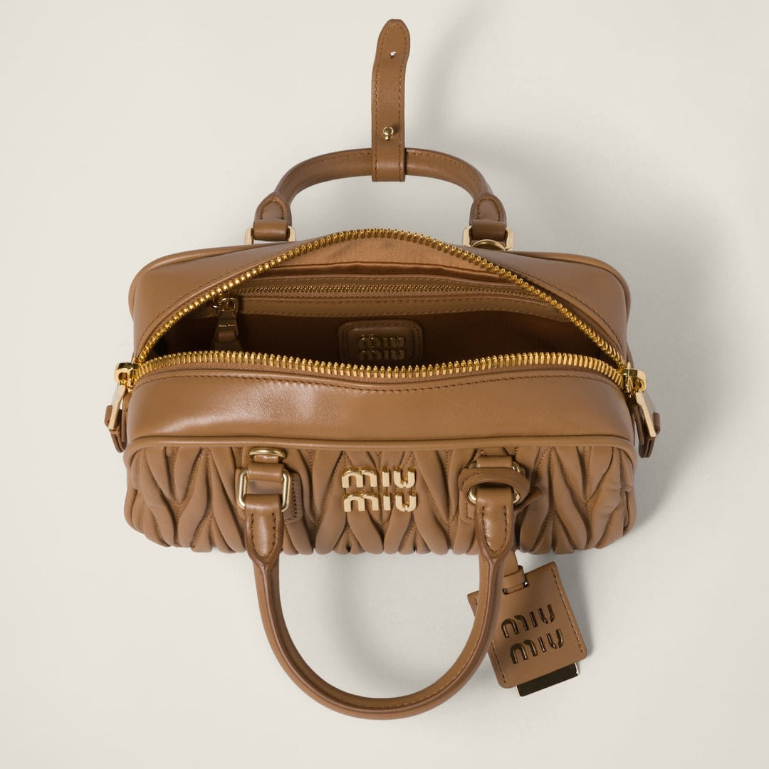 Caramel - Arcadie Matelassé Nappa Leather Bag - GLAM MODA