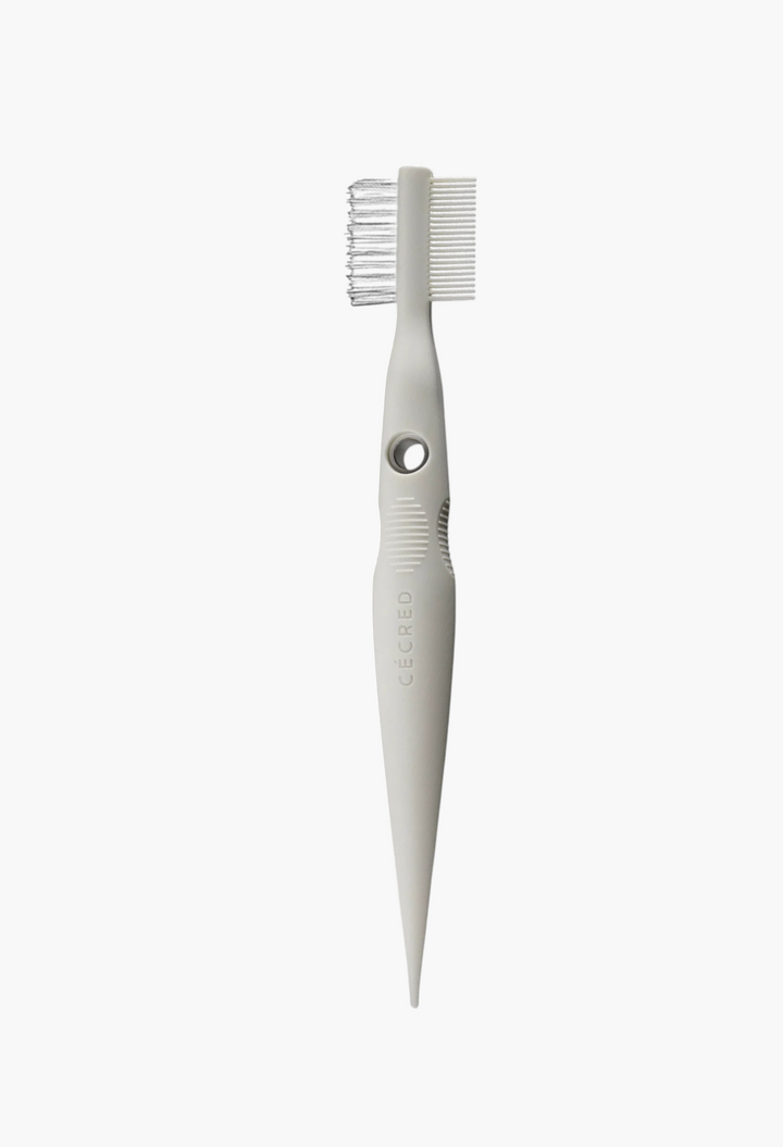 GLAM MODA dual-sided edge brush with nylon bristles, fine-tooth comb, and pointed tip for hair styling