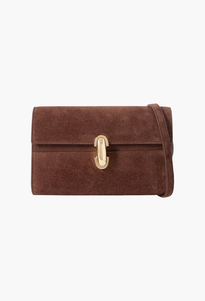 Chocolate - Symmetry 19 Suede Shoulder Bag - GLAM MODA