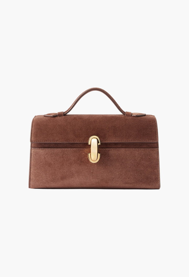 Chocolate - Symmetry Pochette Suede Tote - GLAM MODA