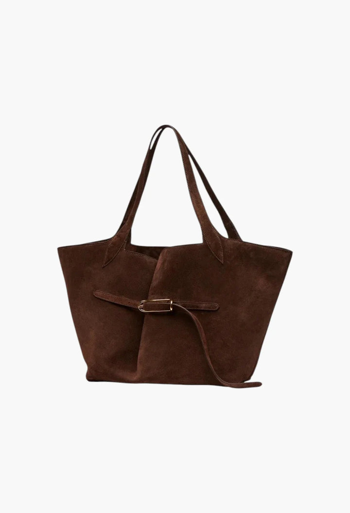 Belted Tote Black Croc