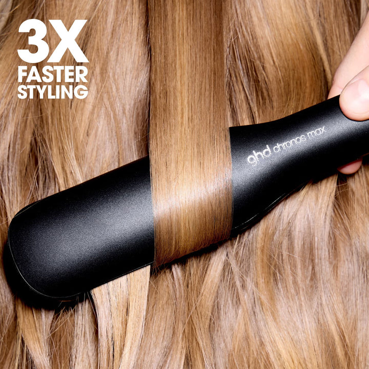 Chronos Max Wide Plate Hair Straightener Black - GLAM MODA