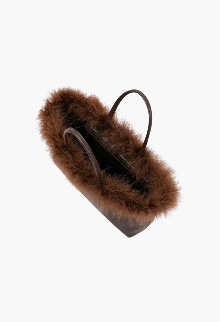 Shopper with Feathers Black