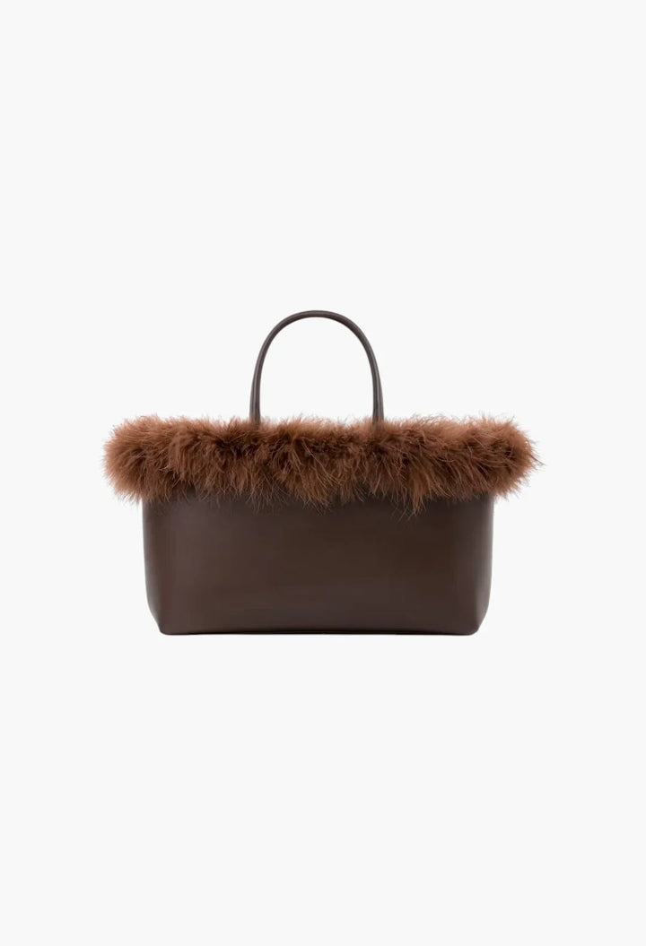 Shopper with Feathers Black