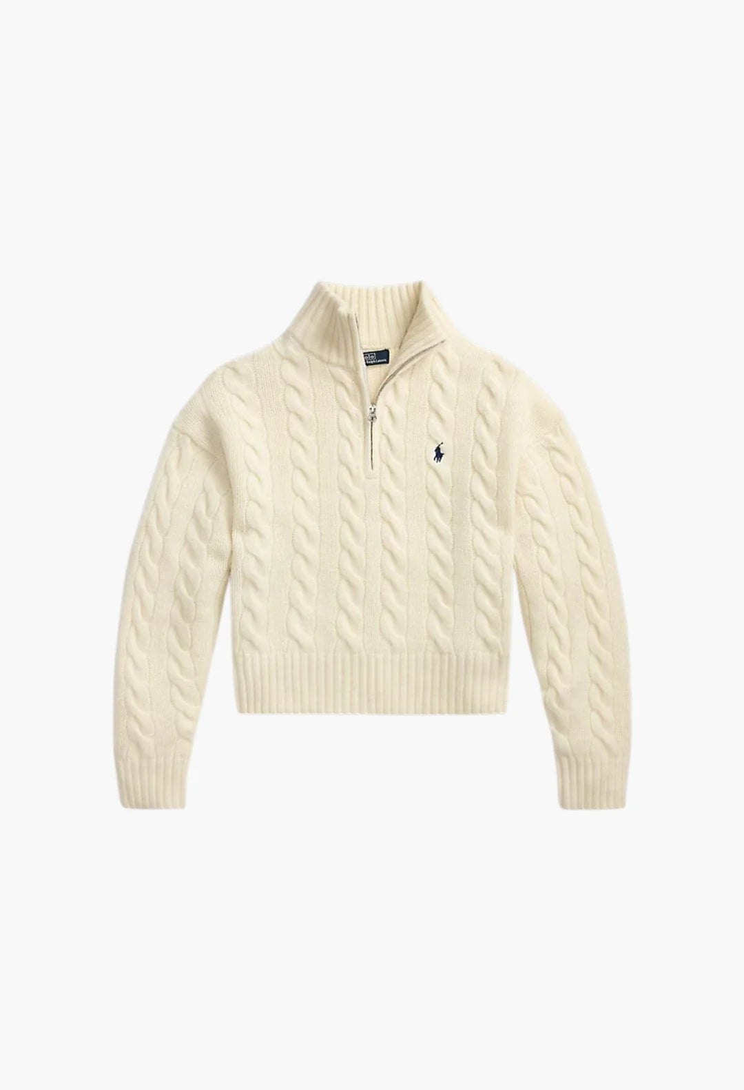 Cable Wool-Cashmere Half-Zip Jumper