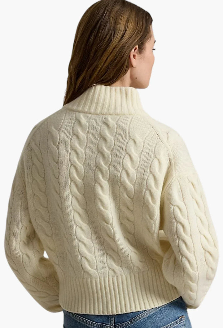 Cable Wool-Cashmere Half-Zip Jumper