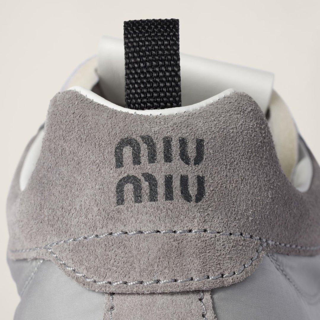 Cloudy Gray - Tyre technical fabric and suede sneakers - GLAM MODA