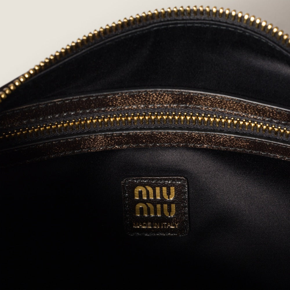 Coffee - Pocket Nappa Leather Bag - GLAM MODA