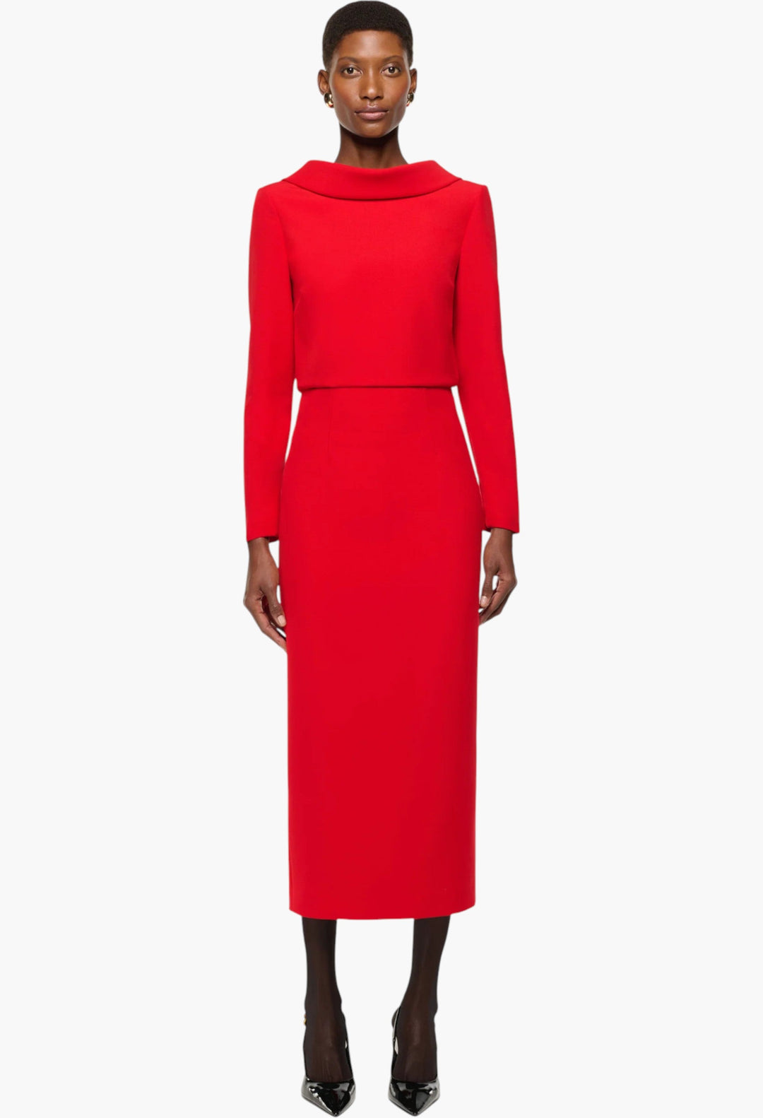 Collared Crepe Top - GLAM MODA