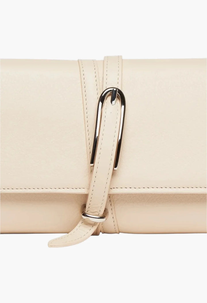 Belted Clutch Black Croc