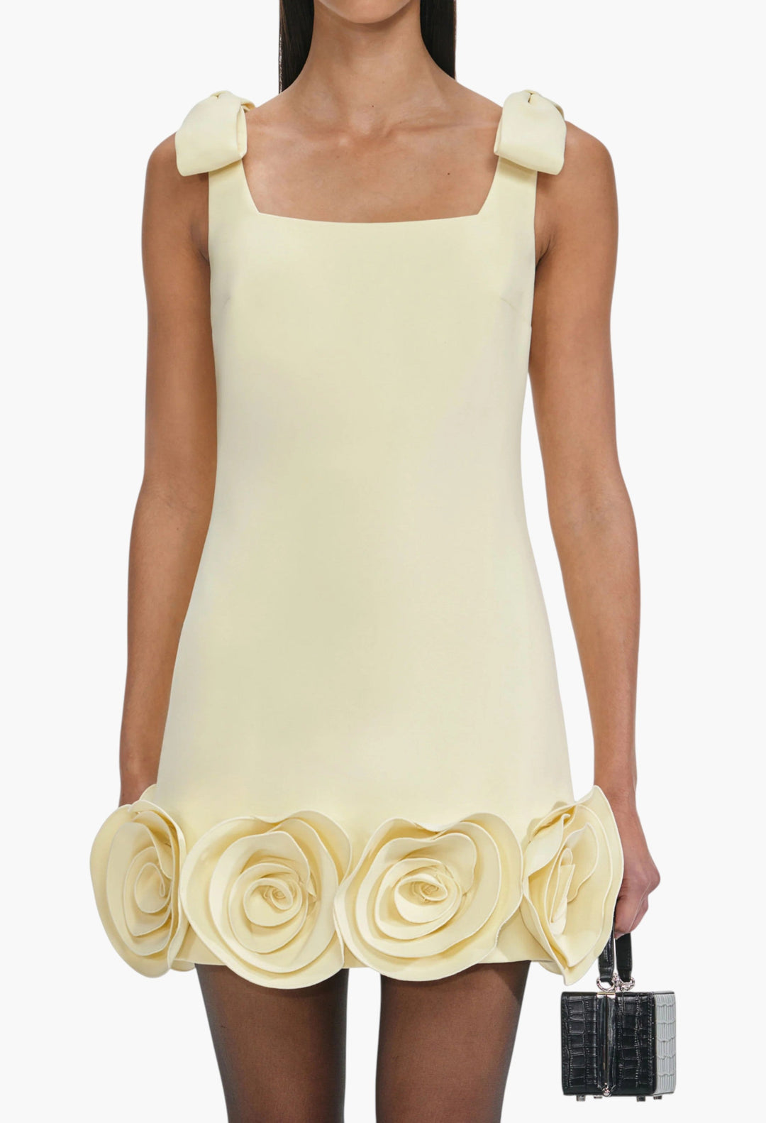 Crepe 3d Flower Mini Dress - GLAM MODA