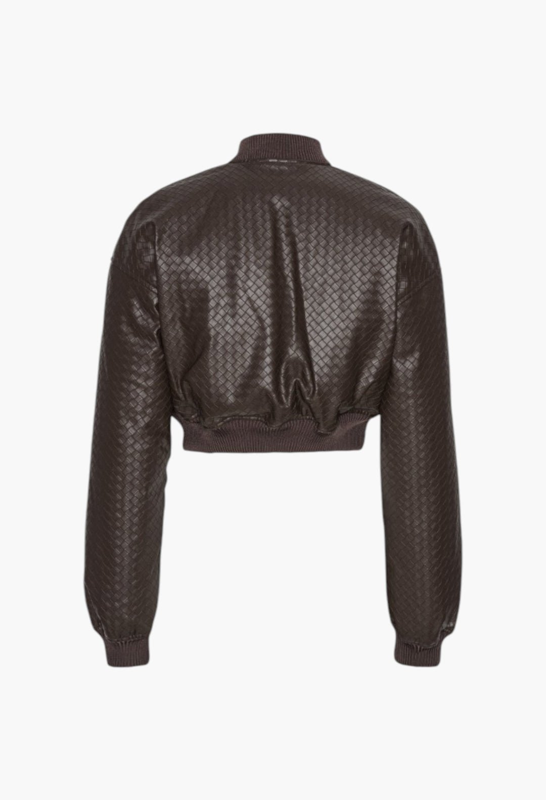 Cropped Puffer Jacket Dark Brown - GLAM MODA