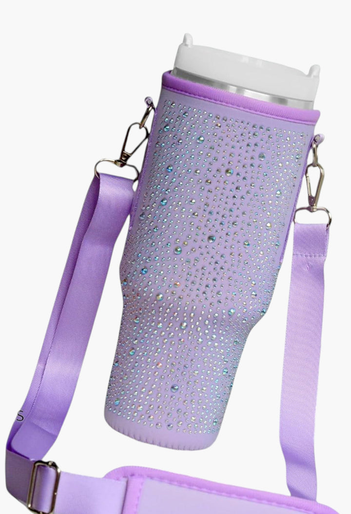 Cup Holder with Strap & Letter Charm - 40 oz - GLAM MODA