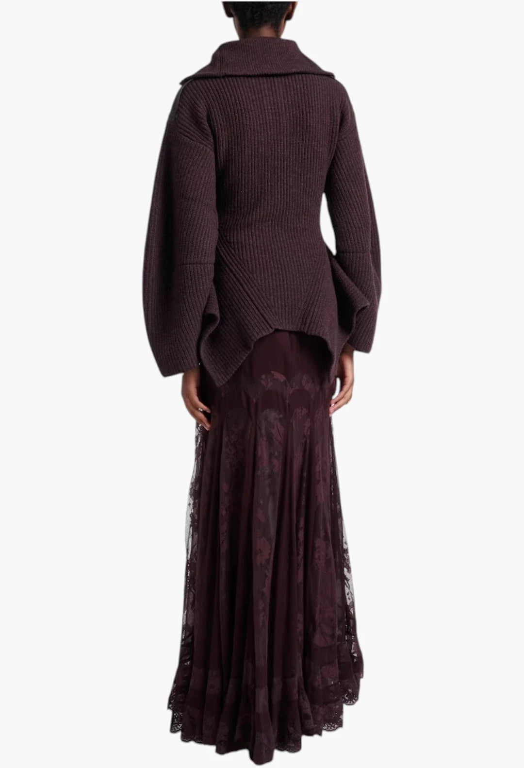 Valiant lace and silk maxi skirt