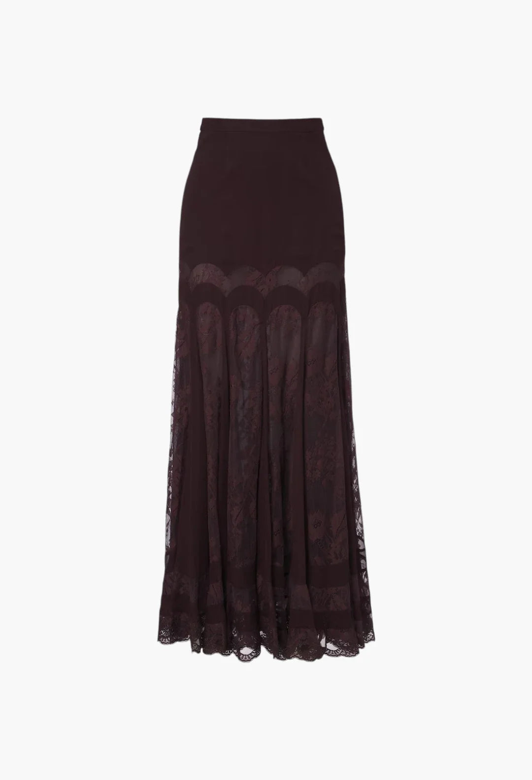 Valiant lace and silk maxi skirt