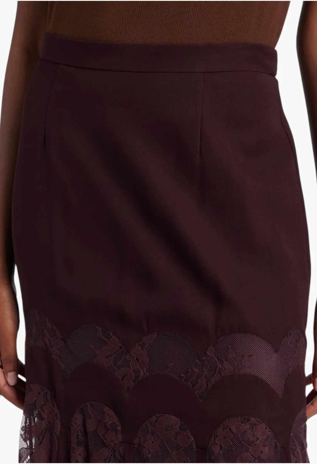 Valiant lace and silk maxi skirt