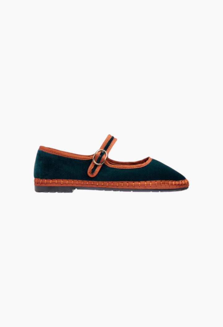 Dark Green With Orange Piping - Rebecca - GLAM MODA