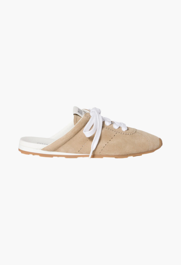 Desert Beige - Plume Suede Mules - GLAM MODA