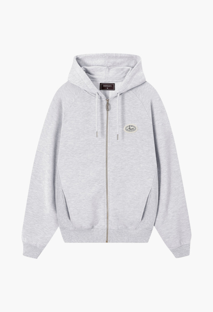 Essentials Zip-Up Hoodie Grey Melange - GLAM MODA