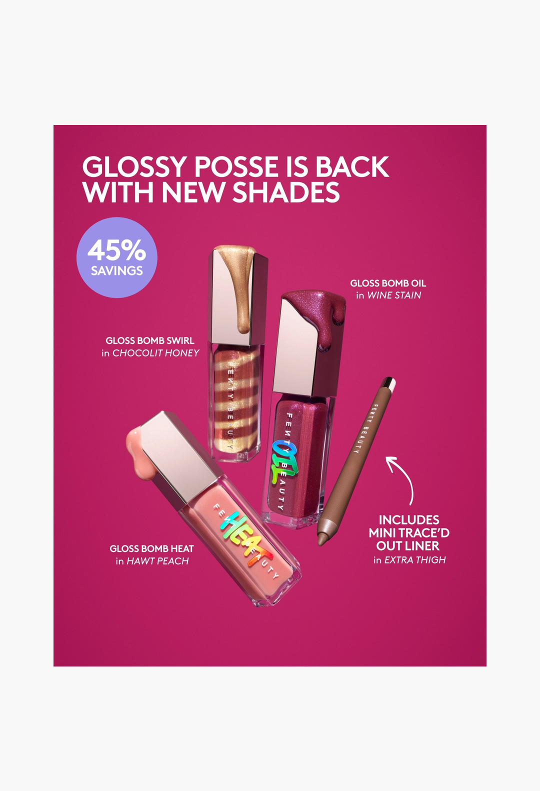 Fenty Beauty Glossy Posse IX 4-Piece Lip Set