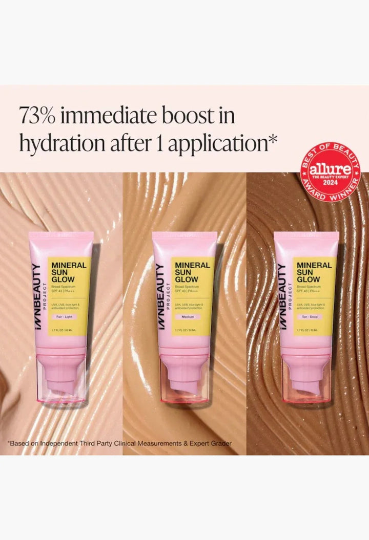 Mineral Sun Glow Broad Spectrum Sunscreen SPF 43 PA +++ with Peptides and Vitamin C