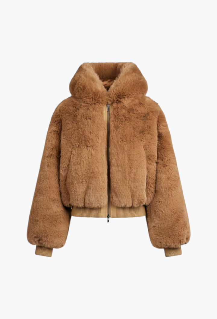 Faux Fur - Zip Up Jacket - GLAM MODA