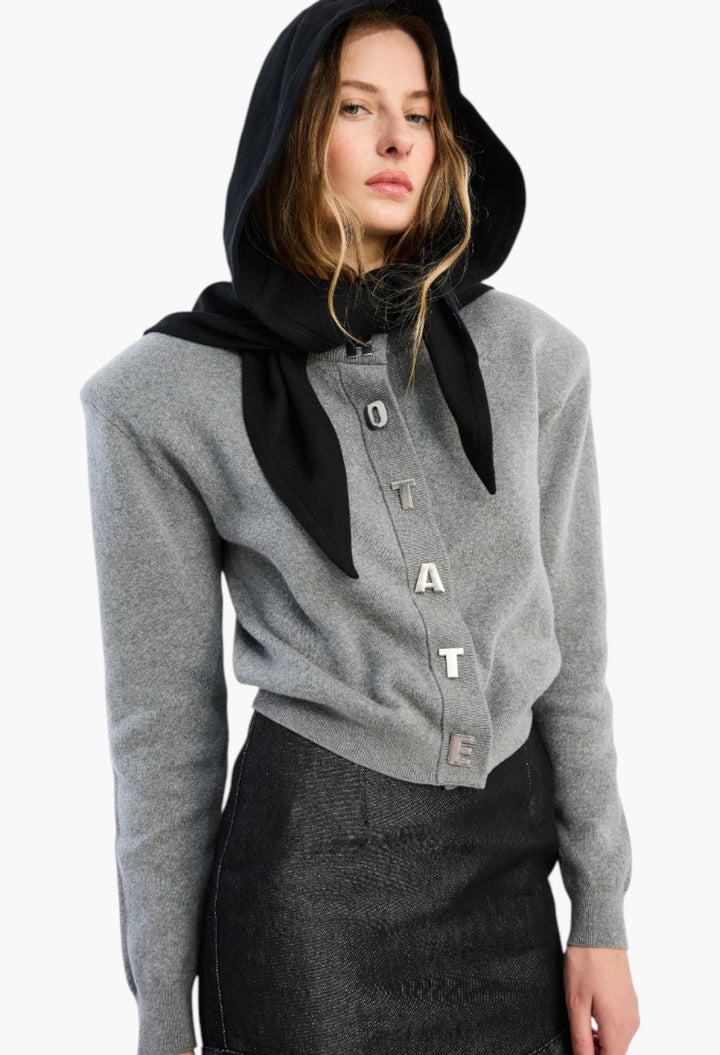 Firm Knit Cardigan Grey - GLAM MODA