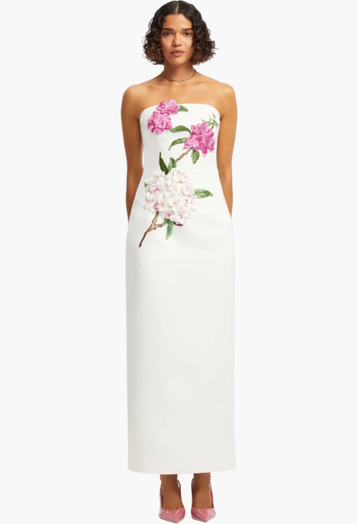Appliqué Floral Maxi Dress - GLAM MODA
