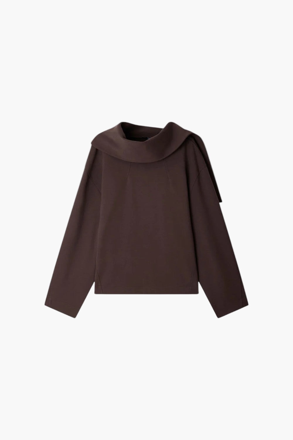 Freja Sweatshirt  - Cotton Sweatshirt With Scarf - GLAM MODA