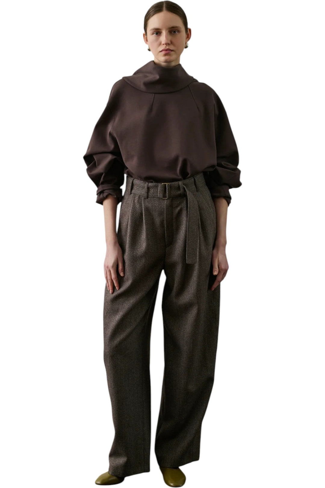 Freja Sweatshirt  - Cotton Sweatshirt With Scarf - GLAM MODA