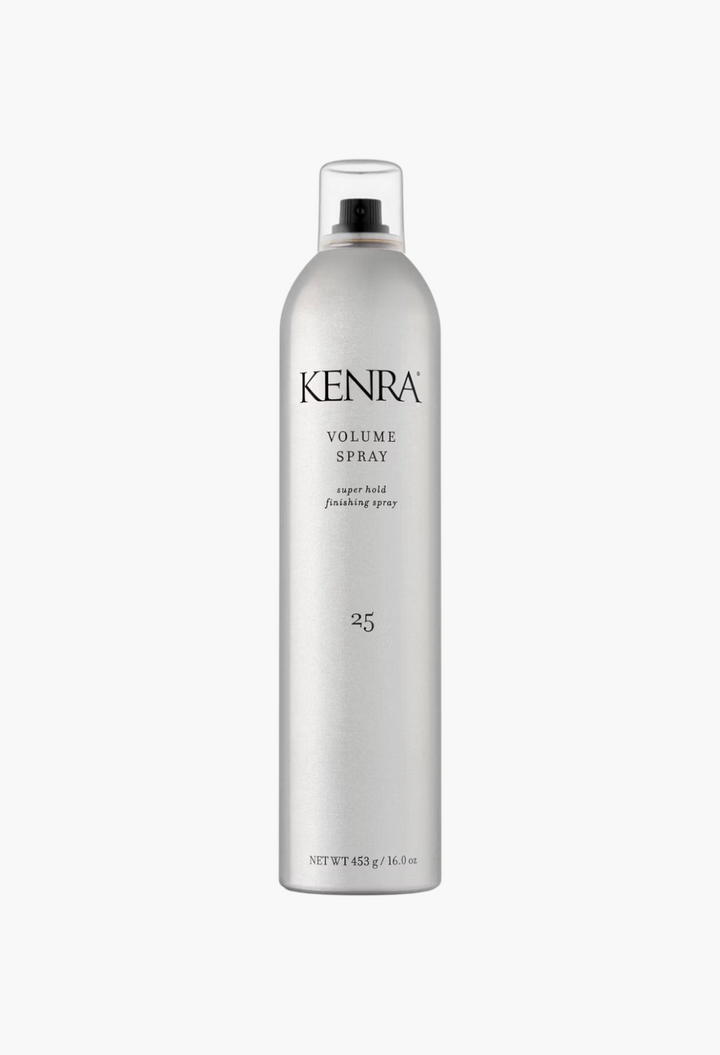 GLAM MODA Kenra Volume Spray 25 in a silver 10oz aerosol can for maximum hair volume and super hold styling.