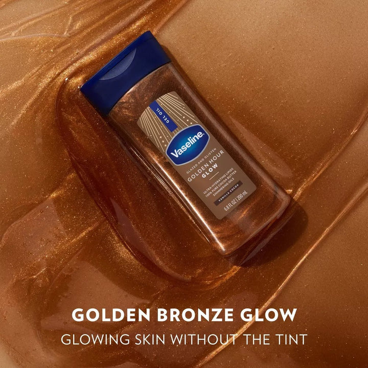 Vaseline Glazed & Glisten Vanilla Cocoa Shimmering Gel Body Oil - Golden Hour Glow - 6.8 fl oz - GLAM MODA