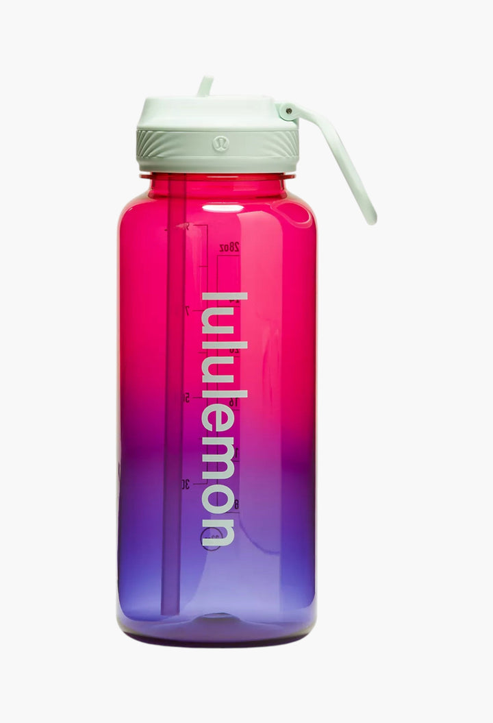 Geranium Pink/Galactic Cobalt/Ocean Air - Back to Life Clear Bottle 32oz Straw Lid - GLAM MODA