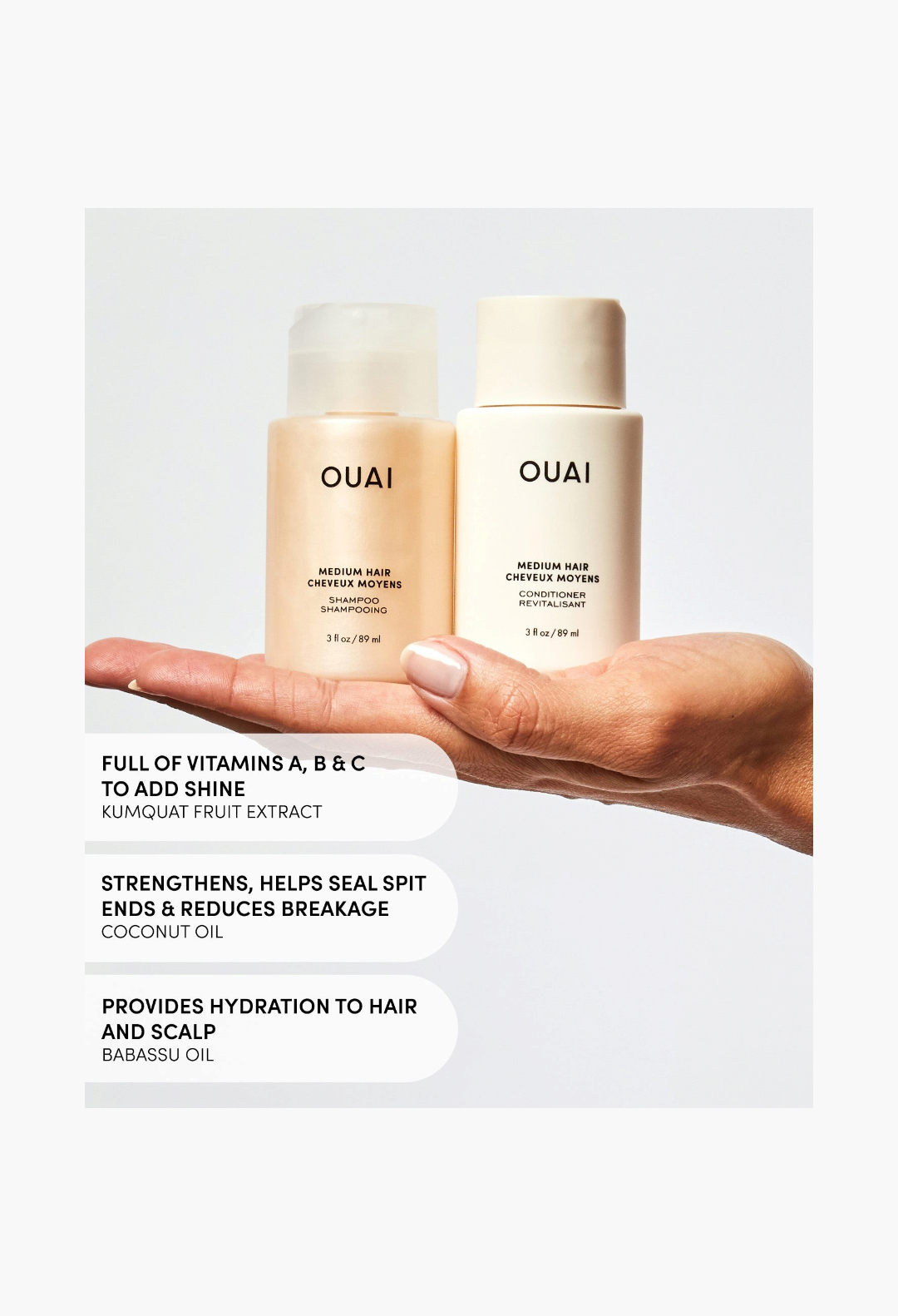 OUAI Medium Hair Travel Set