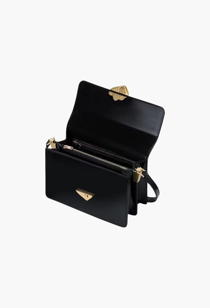 Medium Shoulder Bag with Kogut Seal black eel