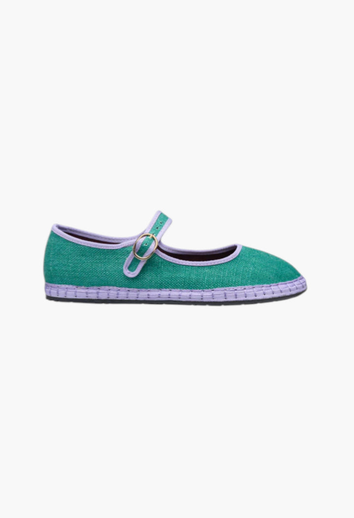 Green With Lilac Piping - Cinderella Ivetta - GLAM MODA