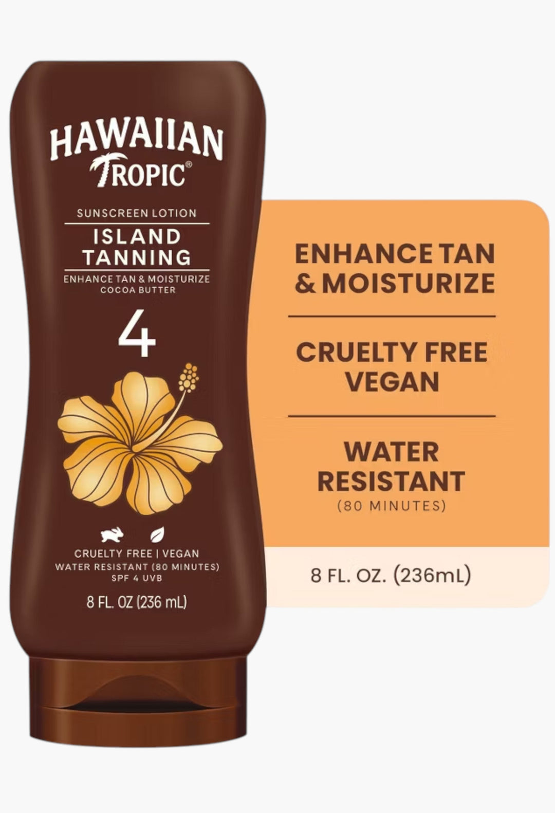Hawaiian Tropic Dark Tanning Lotion Sunscreen - SPF 4 - 8oz - GLAM MODA