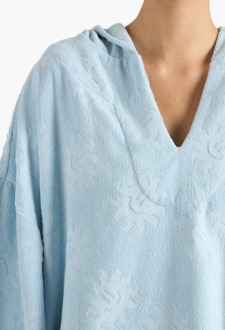 Sunny Towelling Hooded Poncho Ice Blue