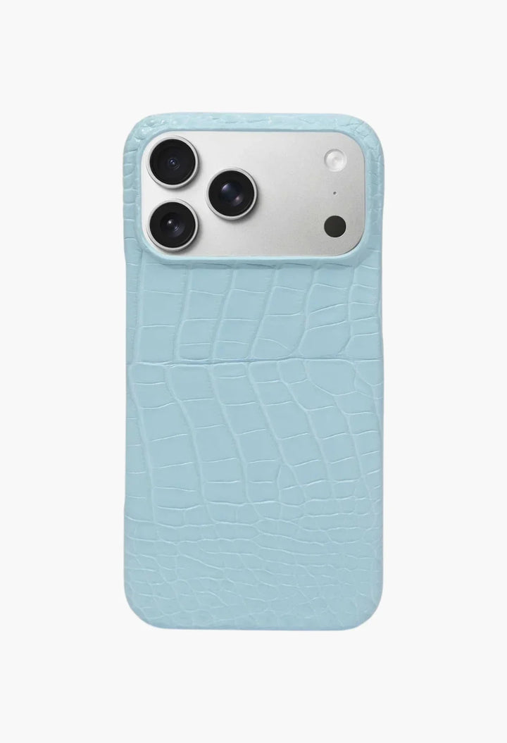 Light Blue Alligator Phone Case for iPhone 17 Pro
