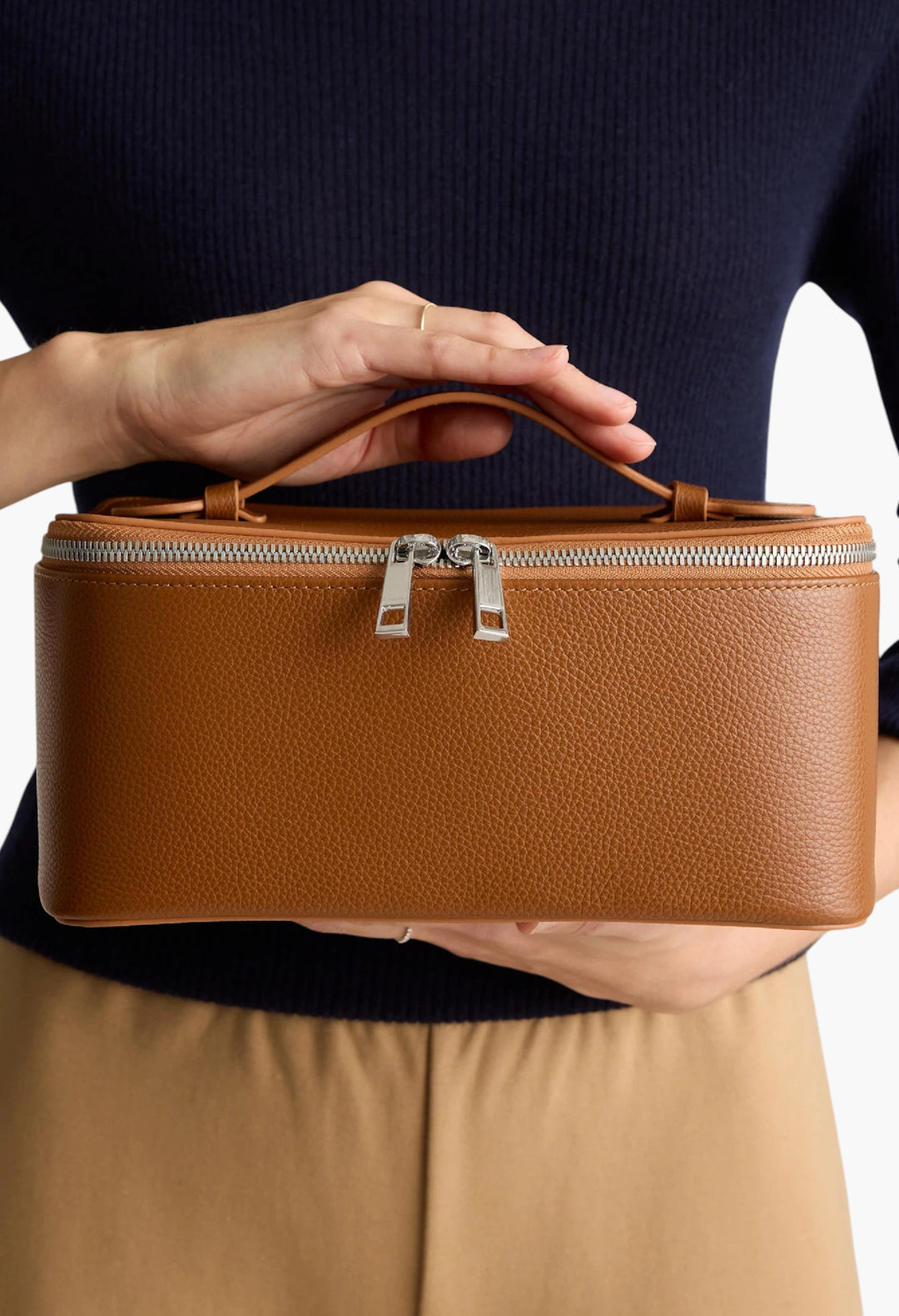 Italian Leather Travel Cosmetic Case - GLAM MODA