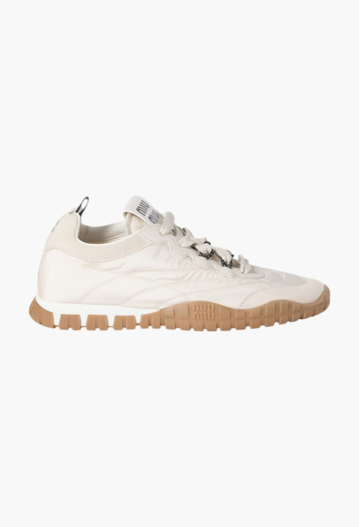 Ivory - Tyre technical fabric and suede sneakers - GLAM MODA