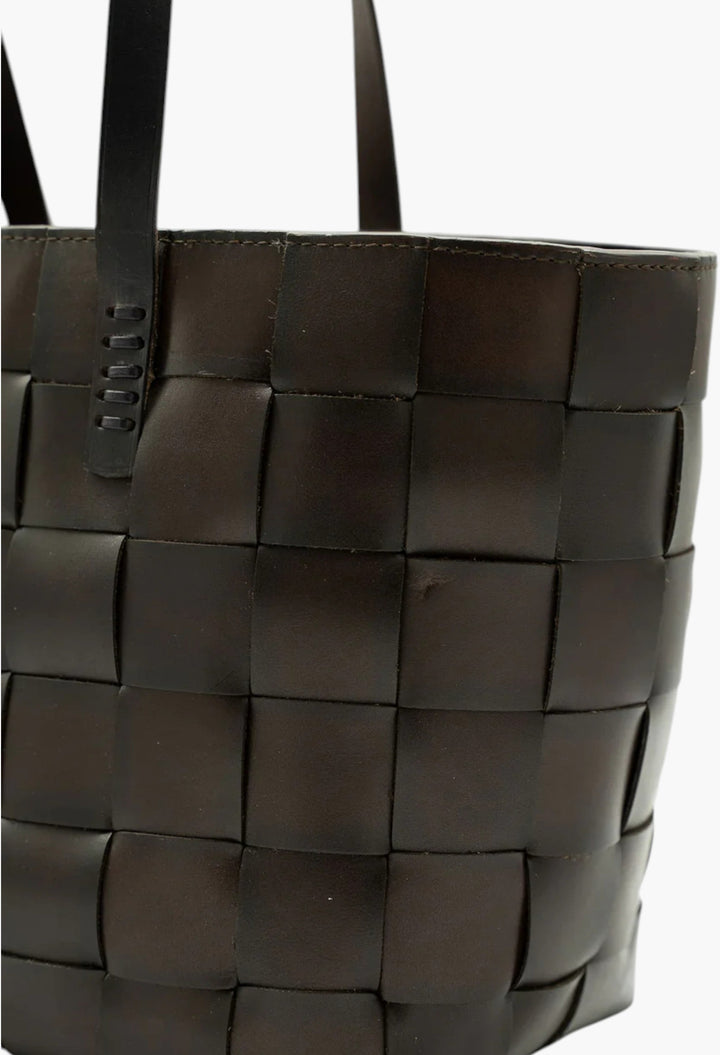 Japan Tote Dark Brown W/ Flat Handles - GLAM MODA