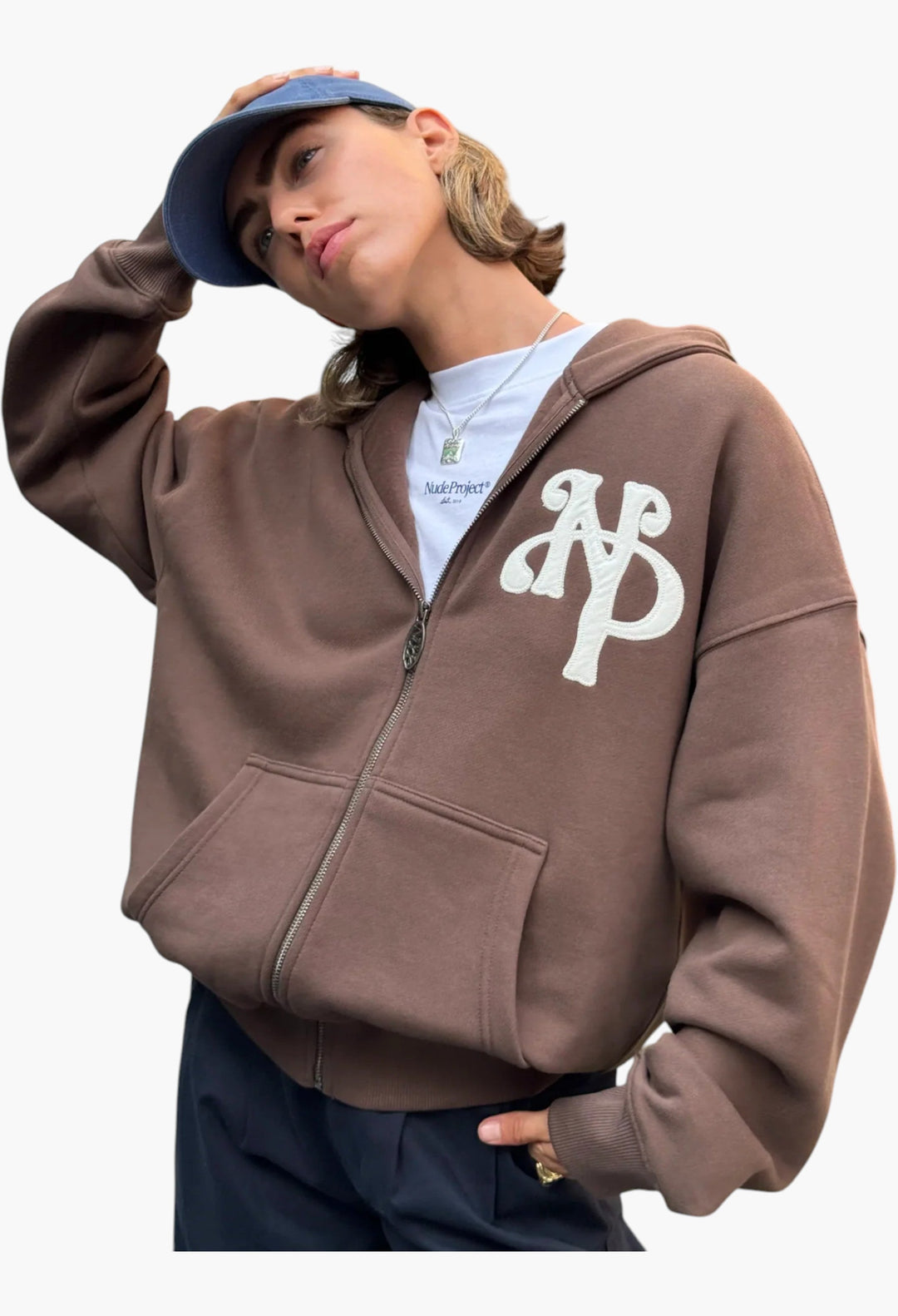 Kill Bill Zip-Up Hoodie Brown - GLAM MODA