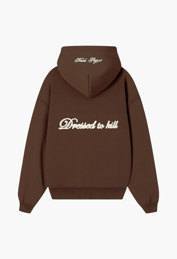 Kill Bill Zip-Up Hoodie Brown - GLAM MODA