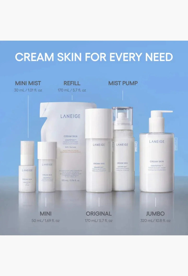 Mini Cream Skin Milky Toner Mist with Ceramides & Peptides for Nourishing Hydration