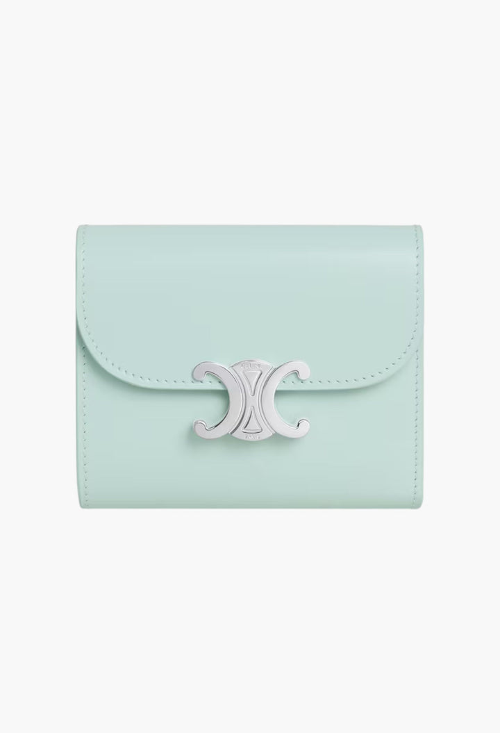 Small Flap Wallet Triomphe In Shiny Calfskin - GLAM MODA