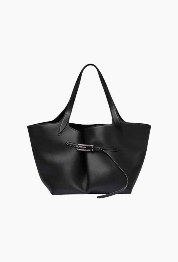 Belted Tote Black Croc